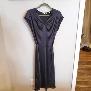 Vince. Black midi silk dress size small